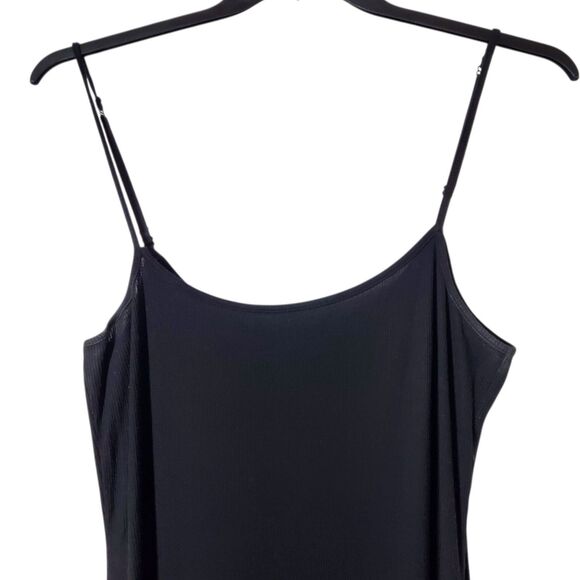 Skims Ribbed Modal Spaghetti Strap Maxi Dress Sz 2XL Black Bodycon Y2K - Picture 2 of 13